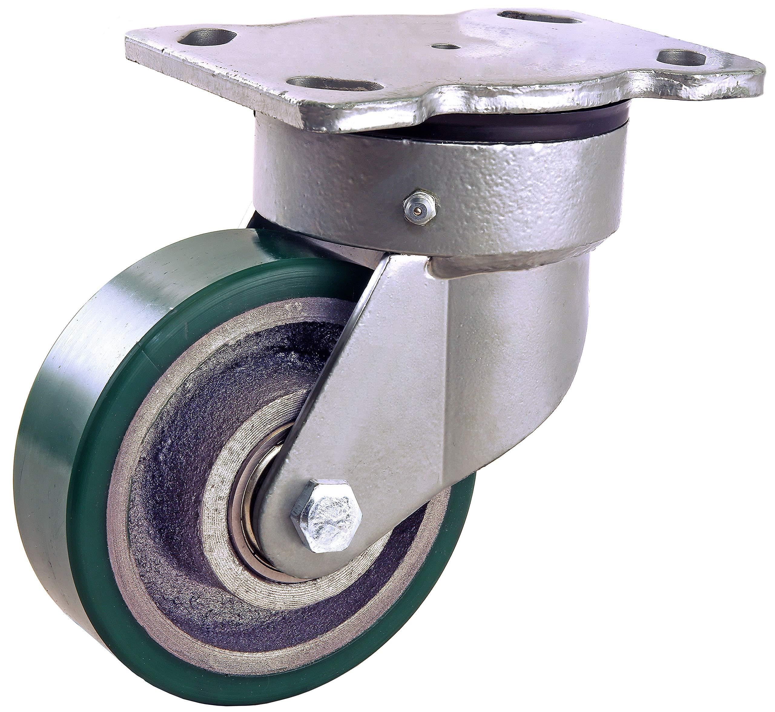 4 Stück Lenkrollen je 600 kg Tragkraft, PU Rollenbelag, Ø 125 mm