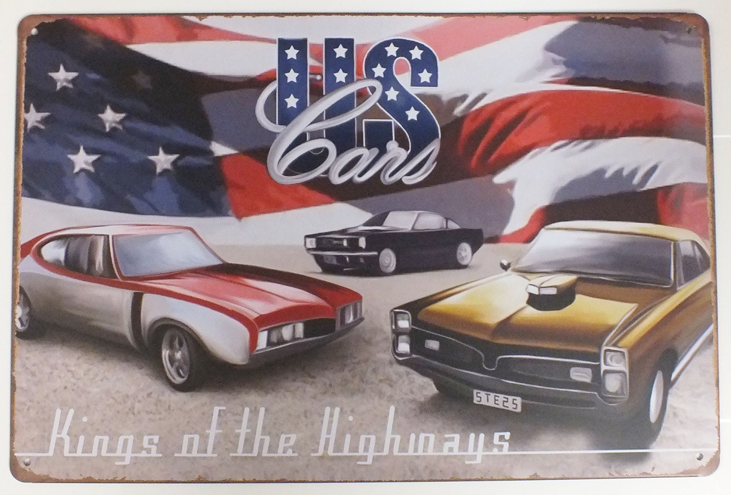 Greenzone 216 - U.s Cars Tin Metal Sign Plaque Bar Pub Vintage Retro Wall Decor Poster Home Club Tavern Wall Door (30 X 20 Cm) - Uk Company (216 - U.s Cars)