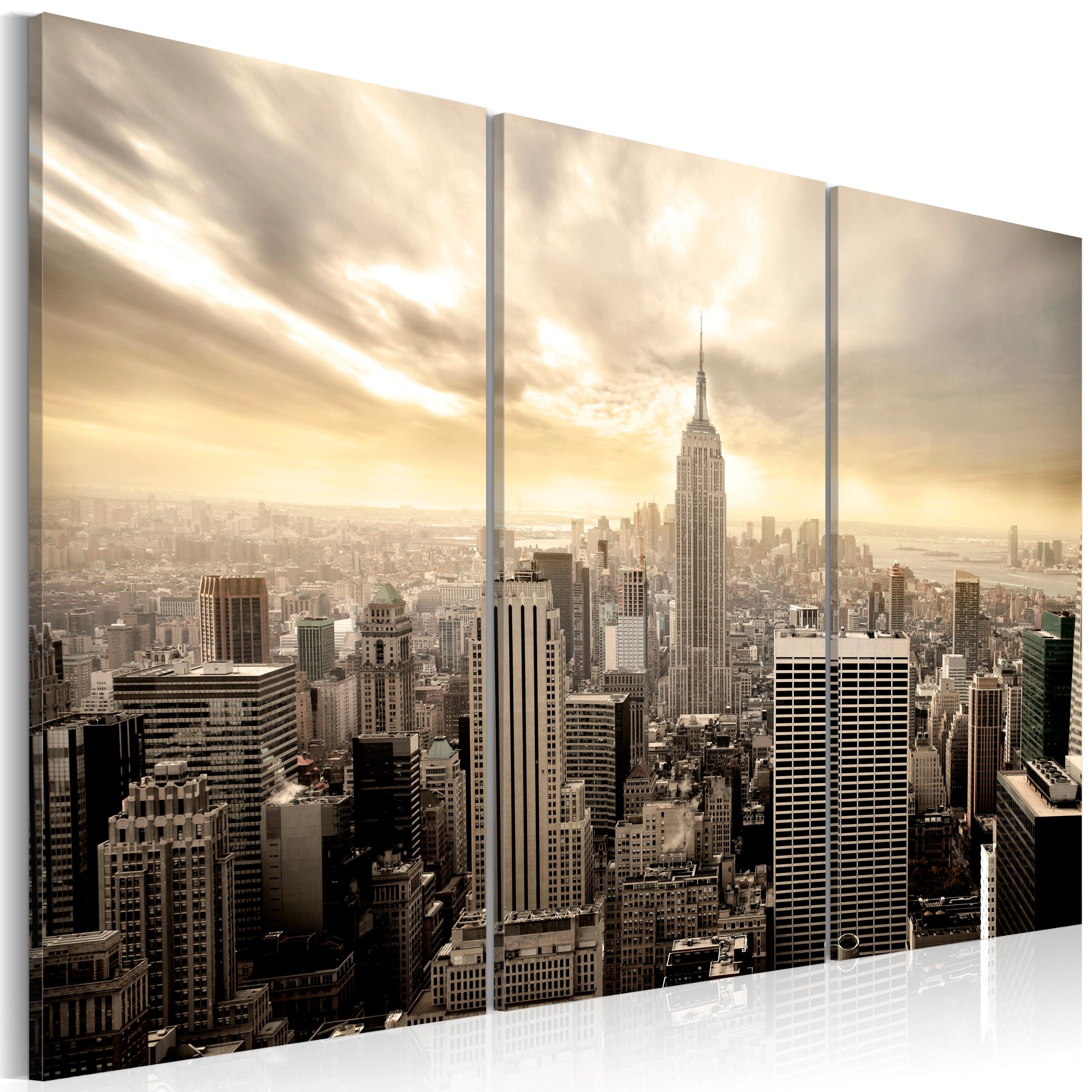 artgeist Acoustic Canvas Wall Art New York 47x31 in - 3pcs Picture with Acoustic Foam Sound Print Artwork Room Acoustics Soundproofing 9020130