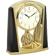RHYTHM 7772-9 Floor Clock Analogue 7772 Metallic Grey/Gold Colour