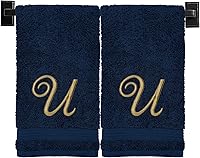 Vista 83 de Toallas de mano beige para baño, monogramadas, toallas turcas de algodón de lujo, bordadas en Estados Unidos, juego de 2, elige el color y la letra