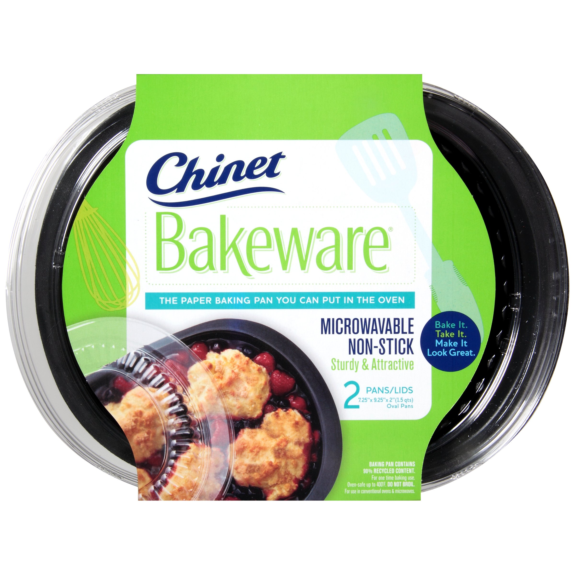 Chinet Bakeware 7.25 x 9.25 Oval Pan 2 Pack