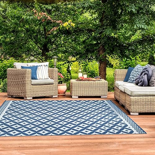 SUPERIOR Alfombra grande para interiores y exteriores, decoración geométrica de celosía, decoración del hogar, patio, entrada, cubierta, porche disponible en Yaxa Peru