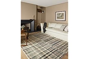 Loloi Chris Loves Julia x Humphrey Collection, Forest & Multi Green Plaid Rug