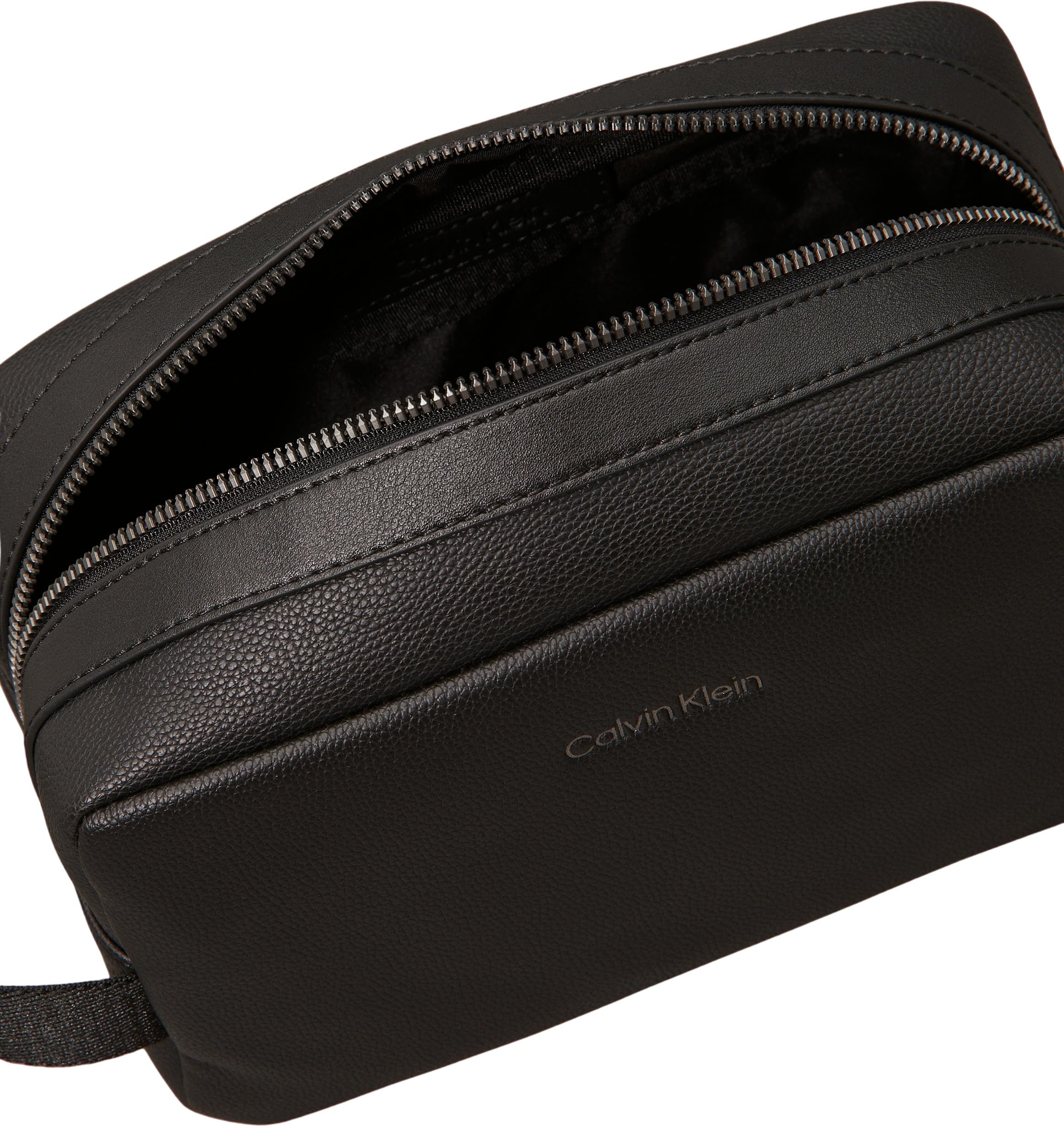Calvin Klein Uomo Beauty Case Warmth Washbag Pelle Sintetica, Nero (Ck Black), Taglia Unica