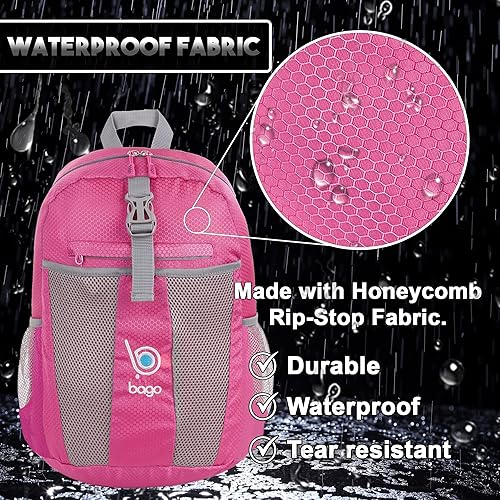 Miniatura 9 de bago Mochila de senderismo ligera y pequeña para mujeres y hombres, paquete de viaje de 25 litros, mochila plegable para senderismo, ultraligera