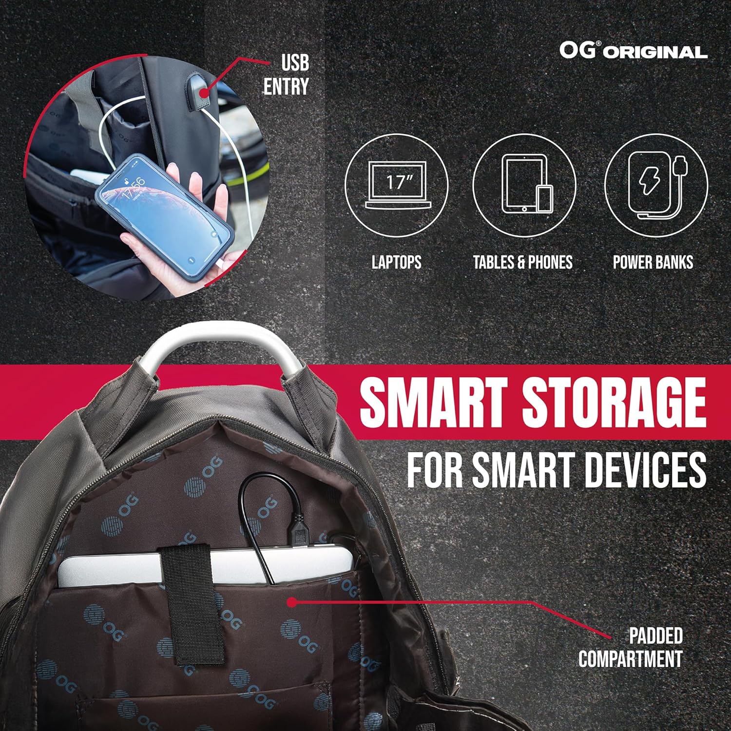 OG Original GetAway Motorcycle Backpack Waterproof, Man, Hard Shell, Large Capacity, Expandable 35L-45L, Motorbike Helmet Bag, Helmet Rucksack, Antitheft, Reflective, USB, Laptop - Image 7