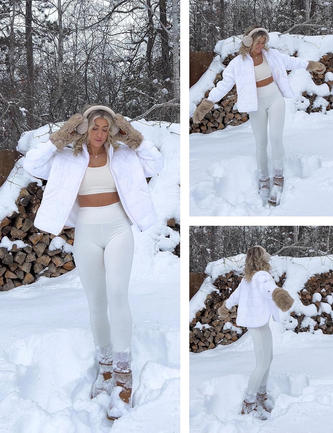 Xiaoxuemeng Womens Quilted Puffer Jacket Zip Up Lightweight Padded Coat Outwear with Pockets - Image 4