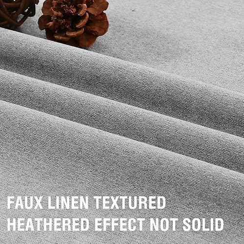 Miniatura 4 de H.VERSAILTEX Cortinas de lino opacas con ojales y sensación de lino, forro térmico para ahorro de energía, cortinas 100% opacas para dormitorio,