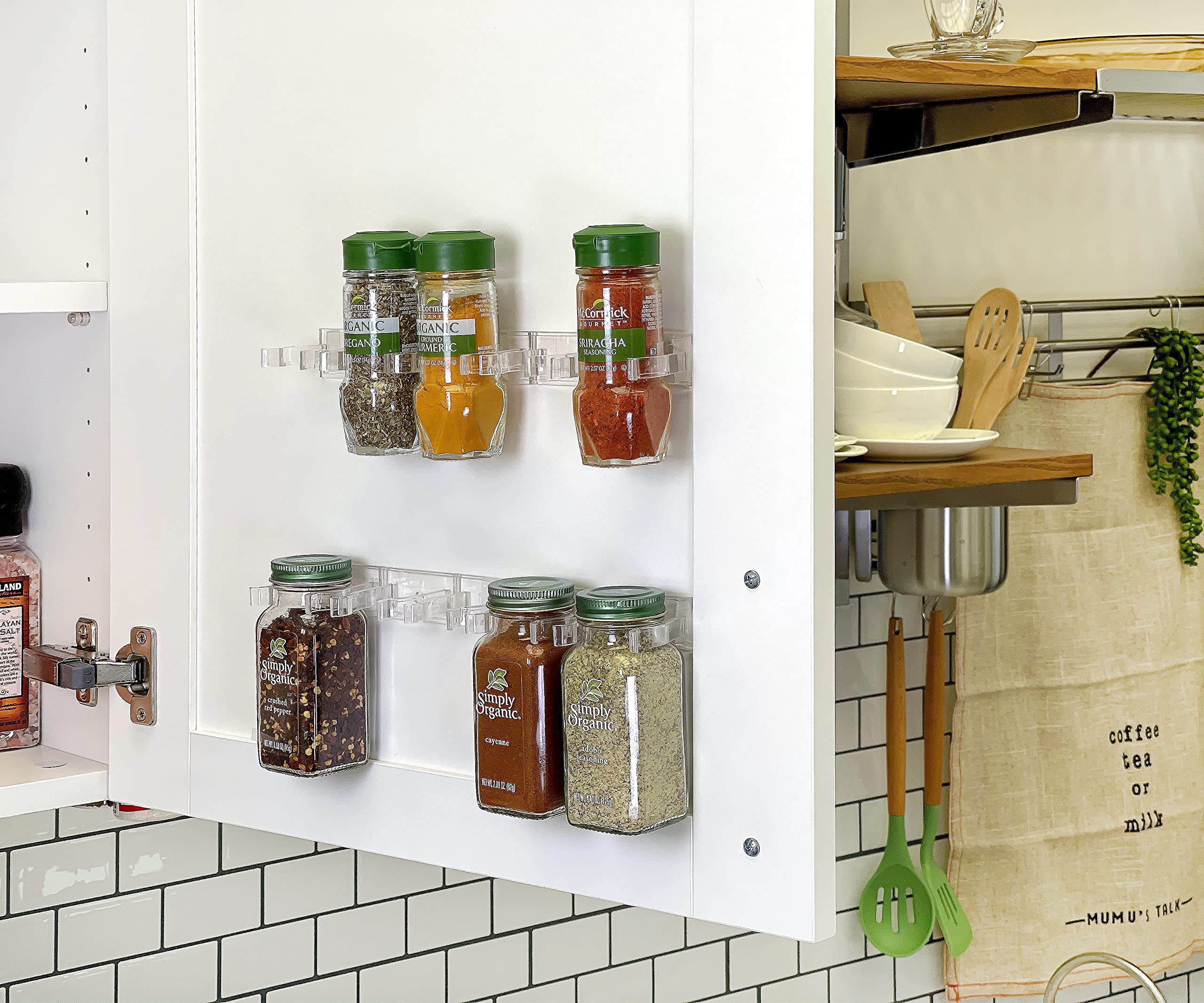 Caxxa20 Clear Adhesive Spice Gripper Strip Clips Spice Rack