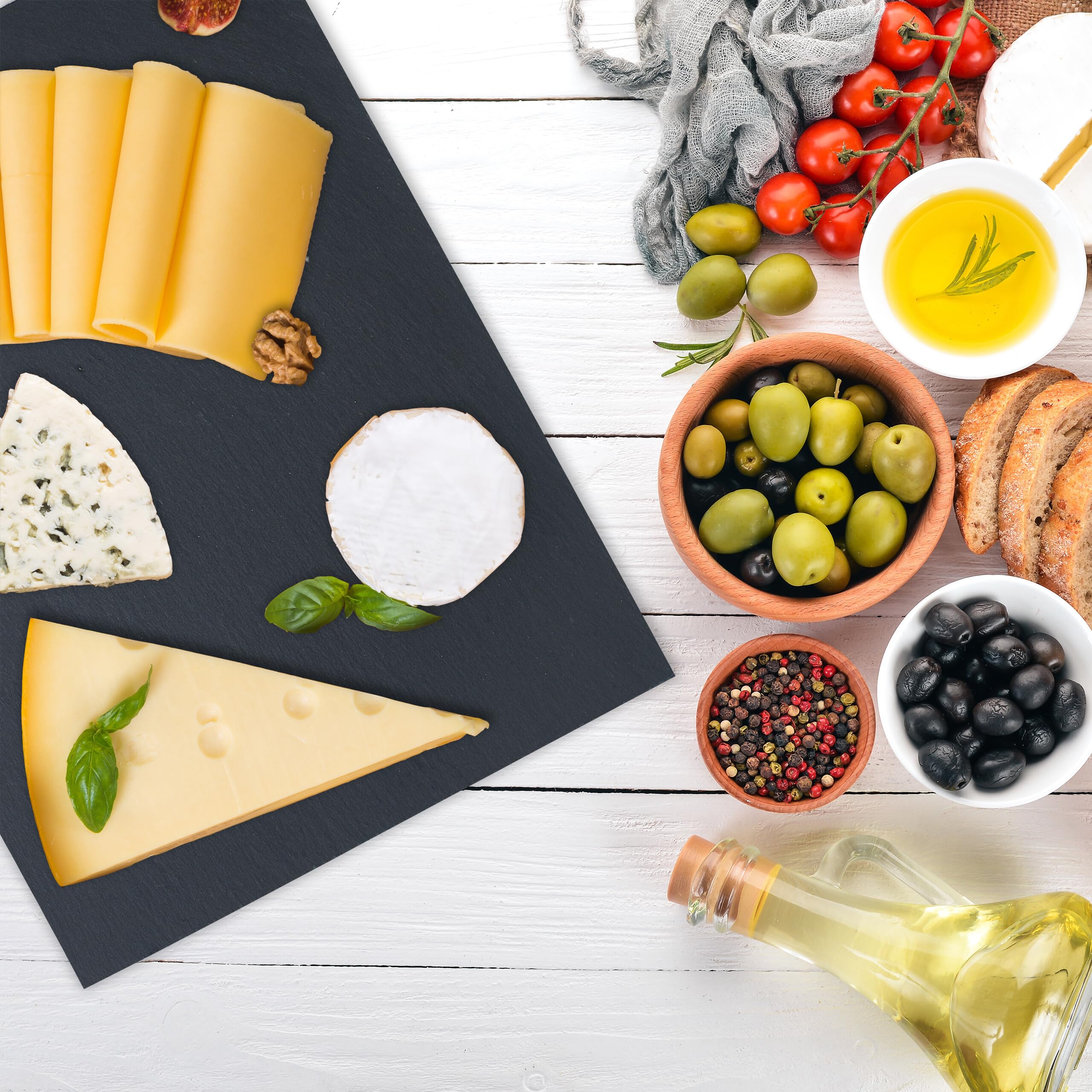 Set 6 Vassoi Ardesia Per Formaggi - 15.2x22.2cm Con Gessetti - Foto 11