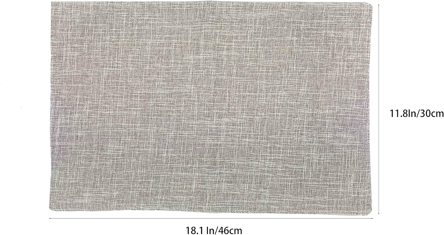 Linen Placemats, Set of 6 Washable Placemats, 18.1'' x 11.8'', Heat Resistant Kitchen Table Mats for Kitchen Dining Table Supplies (Beige)