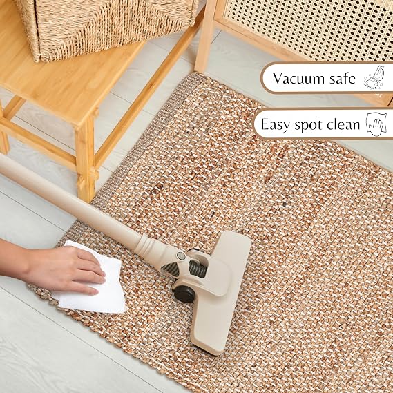 Hausattire Jute Braided Boho Rug - Natural, 2x3 ft