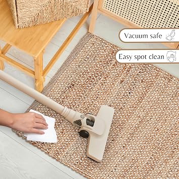 Hausattire Jute Braided Boho Rug - Natural, 2x3 ft
