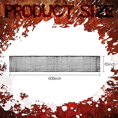 Miniatura 45 de Tela espeluznante de Halloween de 197 x 85 pulgadas, tela espeluznante de Halloween, tela espeluznante de gasa aterradora para casa encantada