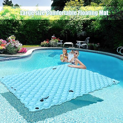 Miniatura 2 de SEBOR Lake Floats with Pool Hammock,72"X 72"114"X 90" Giant Inflatable Floating Mat for Lake Pool Boating Beach, Floating Island,Swimming Pool