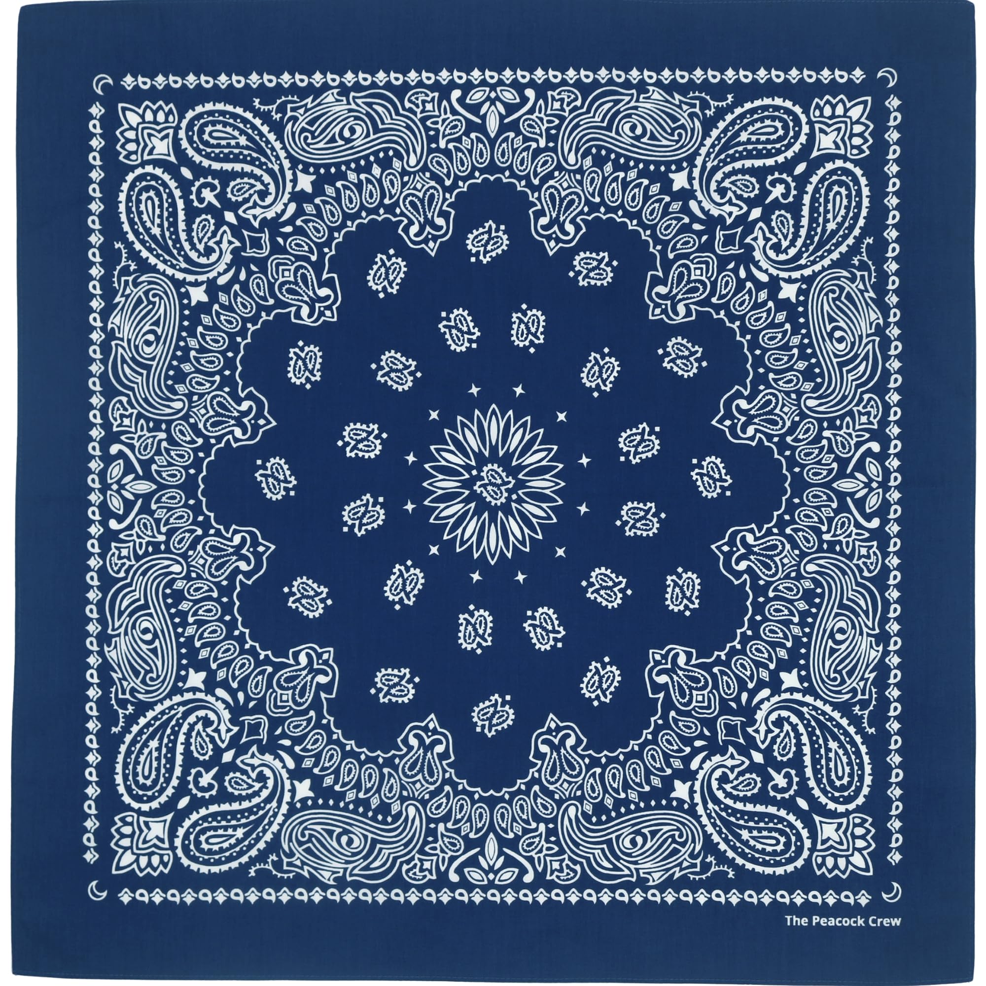 The Peacock Crew Premium Soft Cotton Designer Bandana for Men and Women 22x22 in