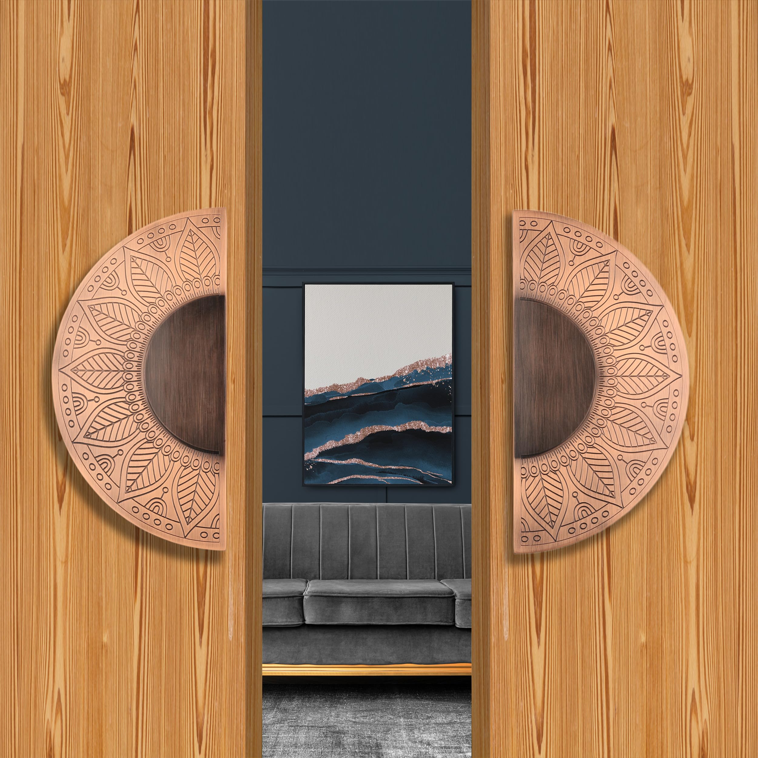 WODIX Mandala Main Door Handle Round Shape 8 inch Antique Finish, 2 pcs (Copper Antique) (B0CGZWRTRT) Amazon Price History, Amazon Price Tracker