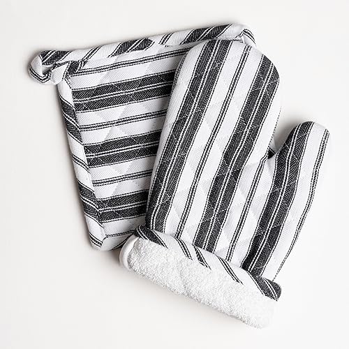 Miniatura 27 de Juego de guantes de horno y agarraderas – Guantes duraderos resistentes al calor – Manoplas gruesas para cocina – Adecuado para cocinar, hornear