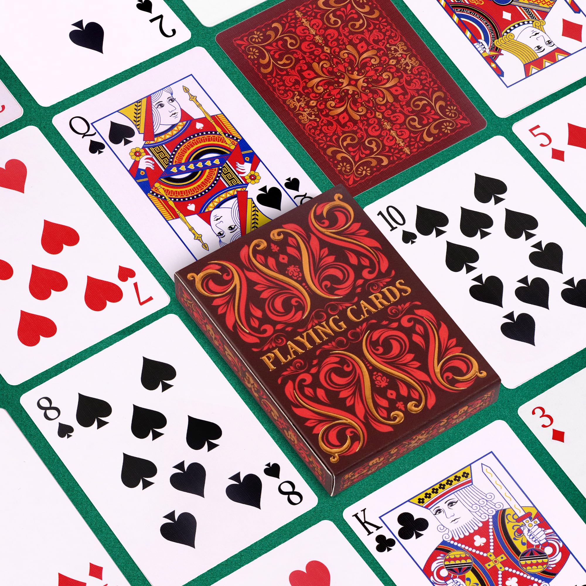 Aomaic Playing Cards 2 Pack Standard Index Playing Card Premium Poker Set Card Games for Adults Deck of Playing Cards for Travel Camping Family Games Night Party Games - Image 4