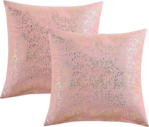 Miniatura 7 de JELLYMONI Juego de 2 fundas de almohada decorativas brillantes con purpurina dorada de 18 x 18 pulgadas para sala de estar, cama, sofá, decoración