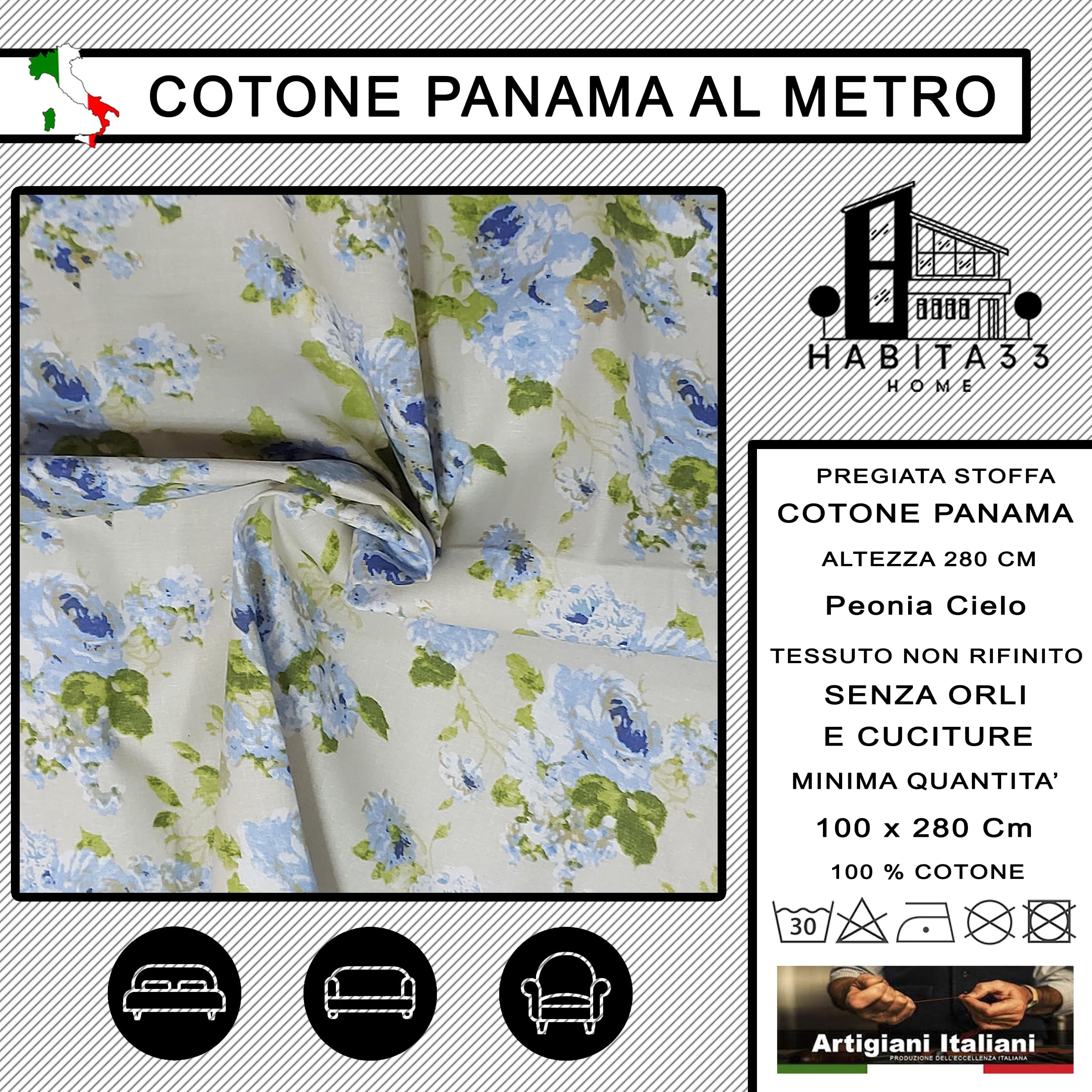 Tessuto Cotone Panama Al Metro, Larghezza 280 Cm, Color Camelia Rosa, Ideale Per Tende, Rivestimenti E Arredamento Fai-da-te - 3