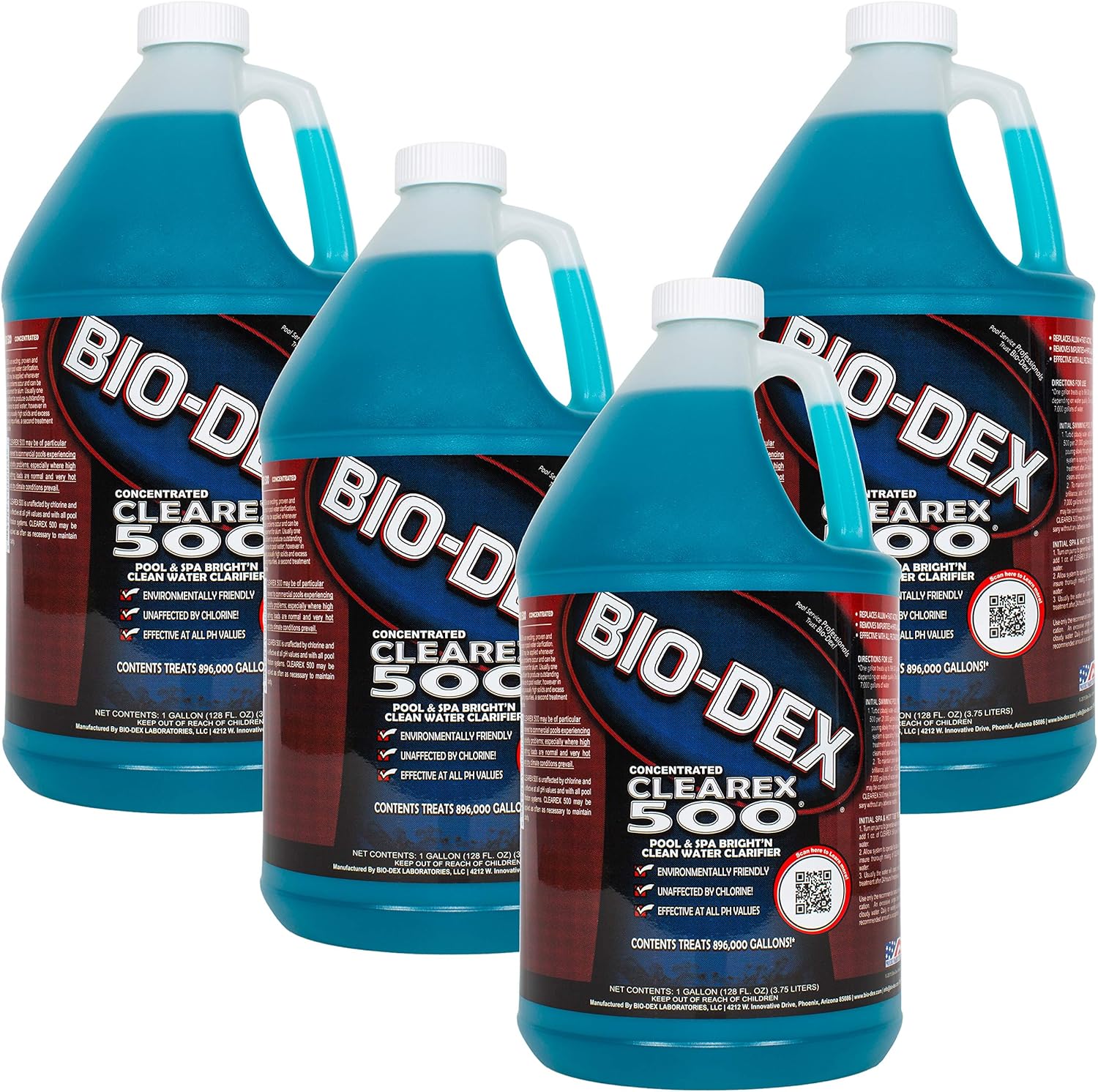 Bio-Dex Clearex 500 Pool and Spa Water Clarifier, 1 Gallon CX04