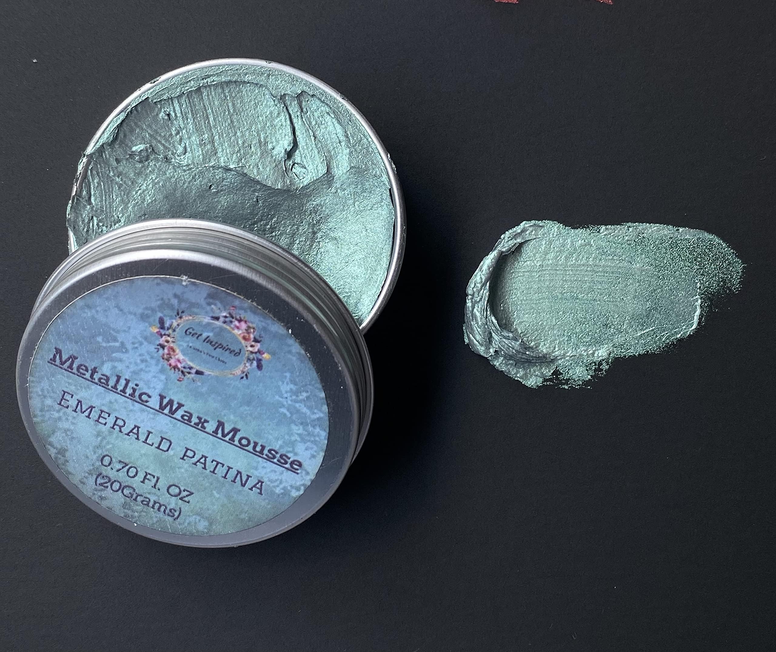 Emerald Patina Metallic Cera Wax 20ml Tin by Get Inspired For Furniture antiquing look