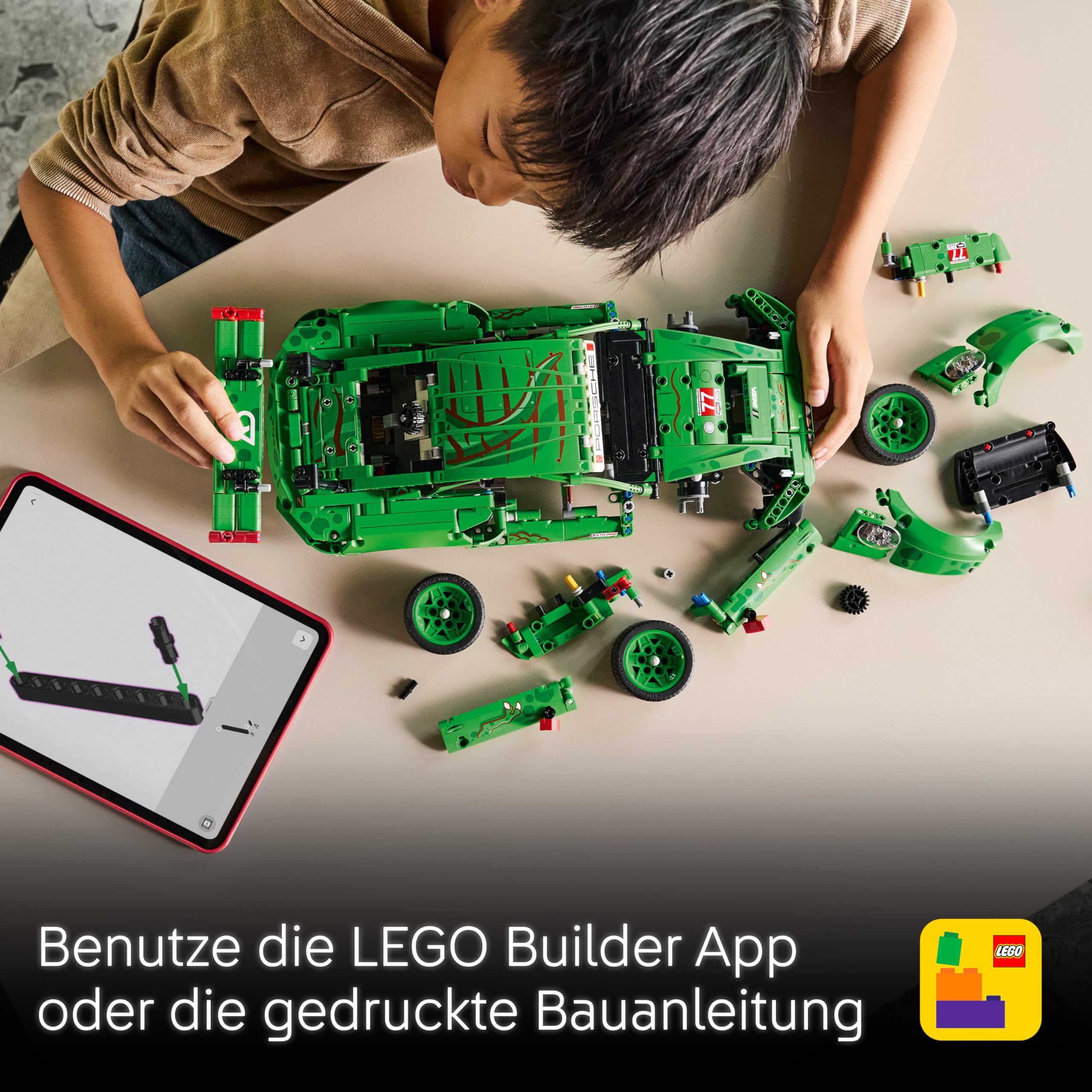 LEGO Technic Porsche 911 GT3 R Rexy AO Racing Rennwagen - Porsche Modellauto - Rennwagen zum Sammeln und Ausstellen - Porsche Modell Bauset ab 11 Jahren - Geschenk für Kinder & Autofans - 42224