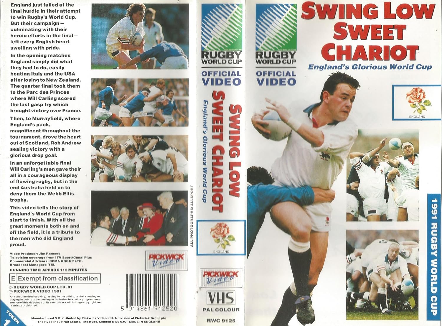 Swing Low Sweet ChariotRugby. [VHS] Amazon.co.uk DVD & Bluray