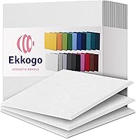 Ekkogo 12-Pack High-Density Acoustic Panels 12x12x0.4" White Square - Soundproof Wall Panels NRC 0.95 Studio Home Office