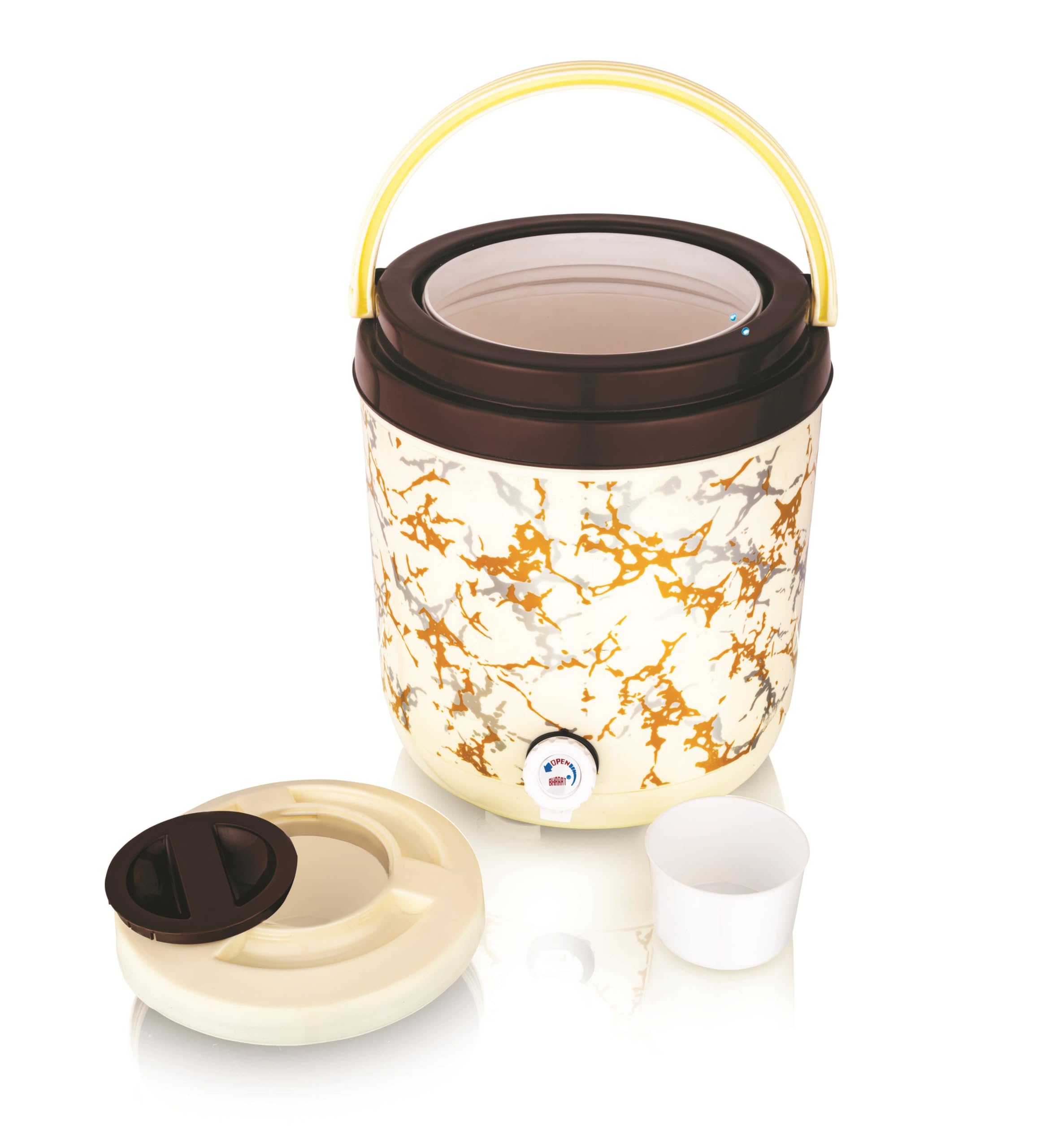 FABLE Cool Fresh Chilled Water Camper Insulated Plastic Water Jug, 12 litres, Easy to Carry Water Camper for Office, Hospital, Home, Travel, Picnic (12L) (Dark Brown)-image-24