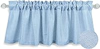 Vista 7 de Aiking Home Pure Cenefa de ventana de lino 100% sintético, tamaño 56 x 16 pulgadas, color aguamarina