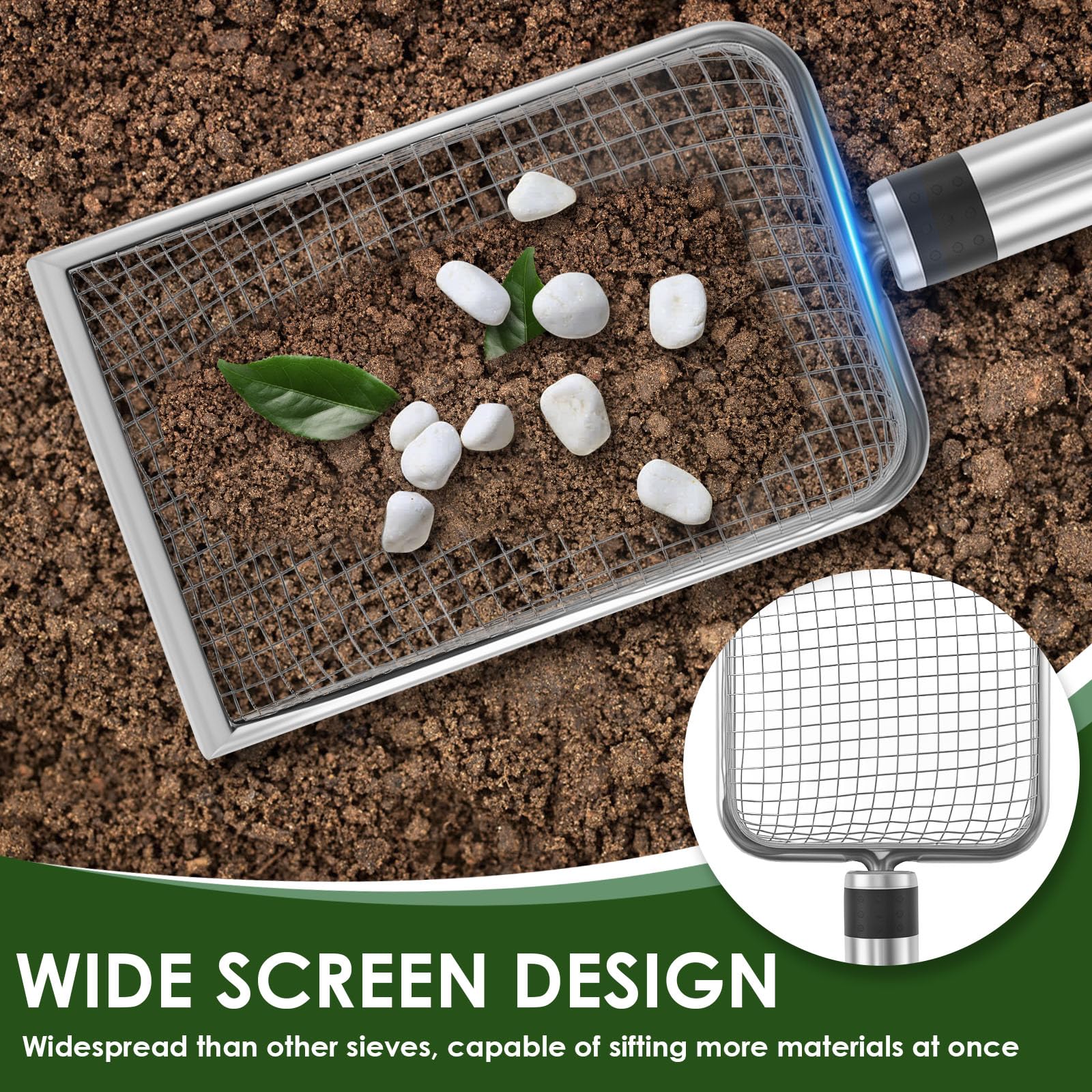 4-tlg. Gartensieb Set Edelstahl - Praktische Siebschaufeln Für Garten & Kompost