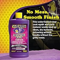 Vista 4 de Wizards Mystic Cut Smart Abrasive for Auto Detailing Supplies - No Mess Scratch Remover for Vehicles - Water Based Cutting Compound - Removes