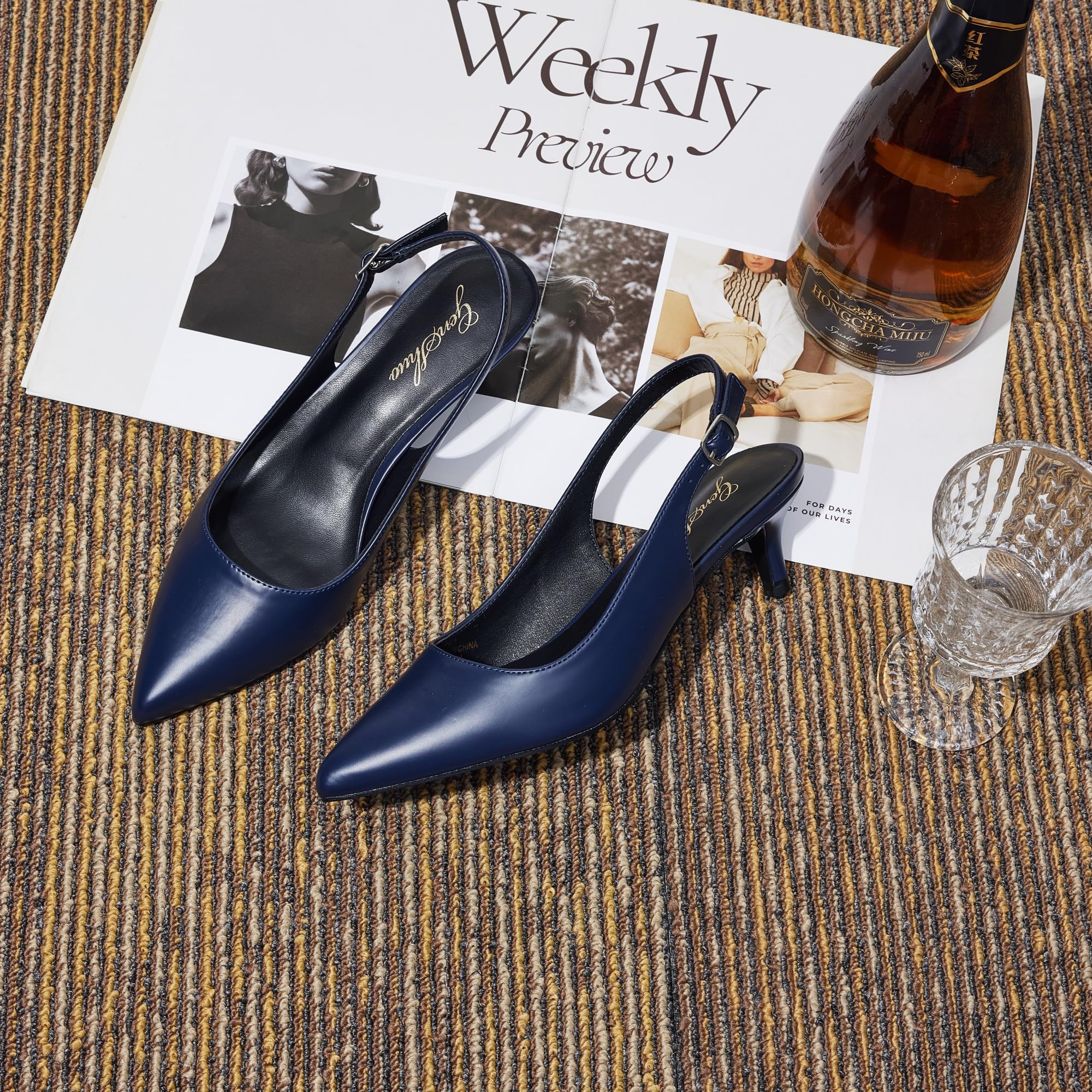 GENSHUO - Scarpe décolleté da Donna, con Tacco Alto a Spillo, Stile Sexy, Slip on, da Festa
