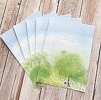 Vista 4 de 50 Writing Stationery Paper, Lined Stationery Paper for Writing Letter, Notes, Invitations, Craft, 5 Different Style (11.7 x 8.26")