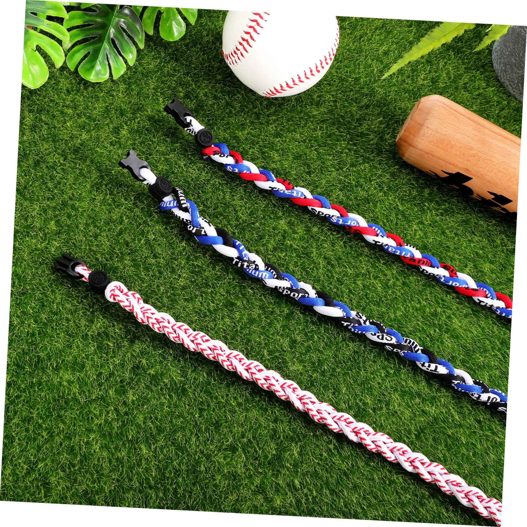 Collier Accessoires Sportifs Baseball Corde en Tressé pour Hommes 3 Pièces