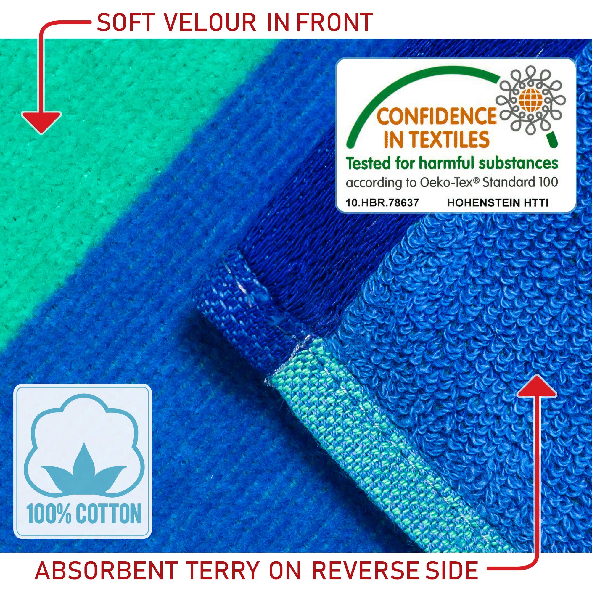 Toalla de playa extrasuave de 30 x 60 pulgadas, toalla absorbente estilo cabaña a rayas, estilo piscina y resort, 100% algodón (Royal-Tur-Red-Rosa, 4 unidades) 7
