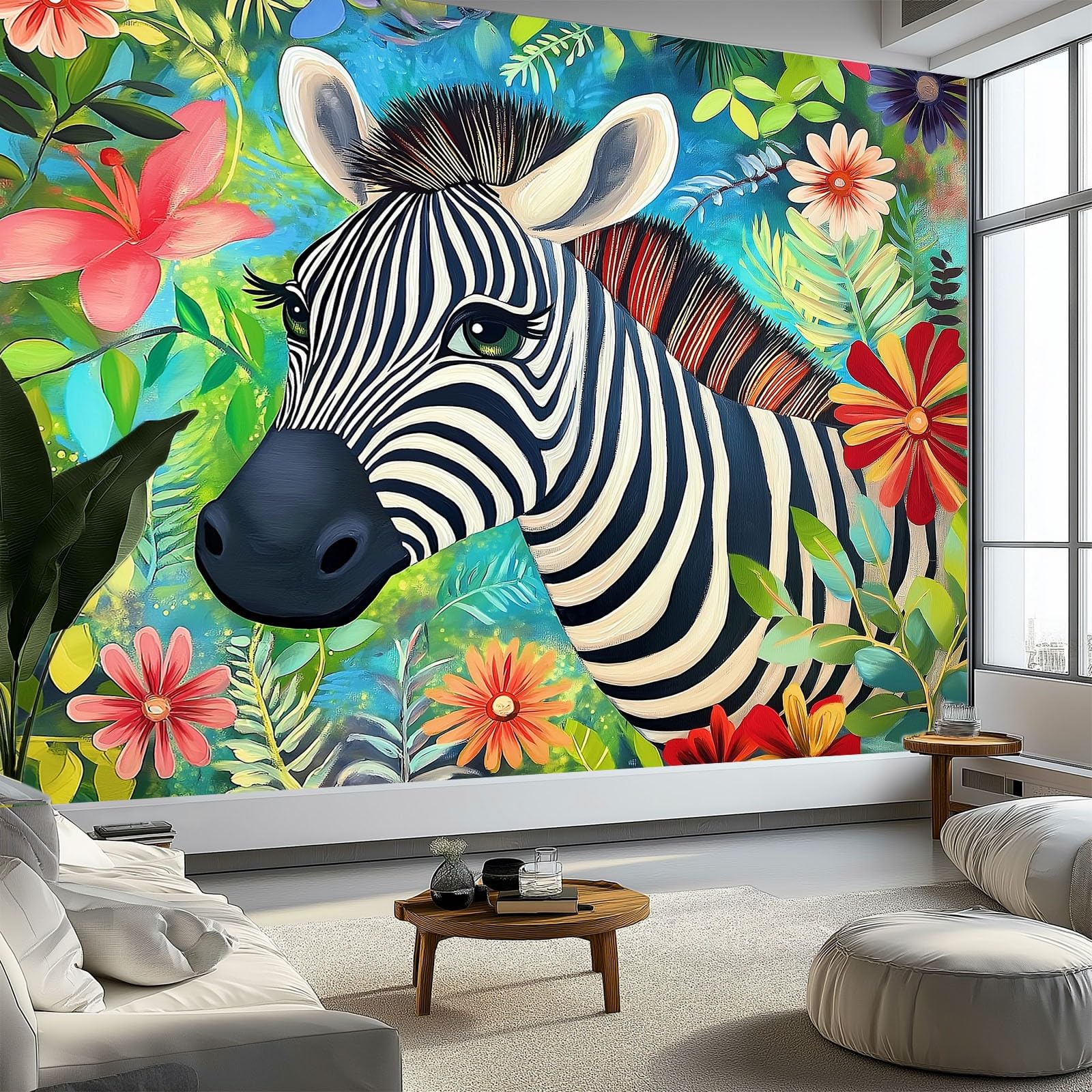 Papier Peint Intissé Tropical Animal Haute Résolution Fresque 350x256 cm