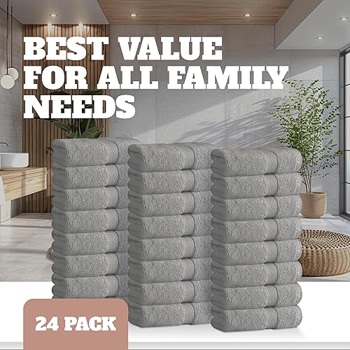 Vista 130 de White Classic Bleach Safe - Toallitas de maquillaje negras para limpieza facial, paquete de 6, toallas de maquillaje negras de algodón de lujo súper