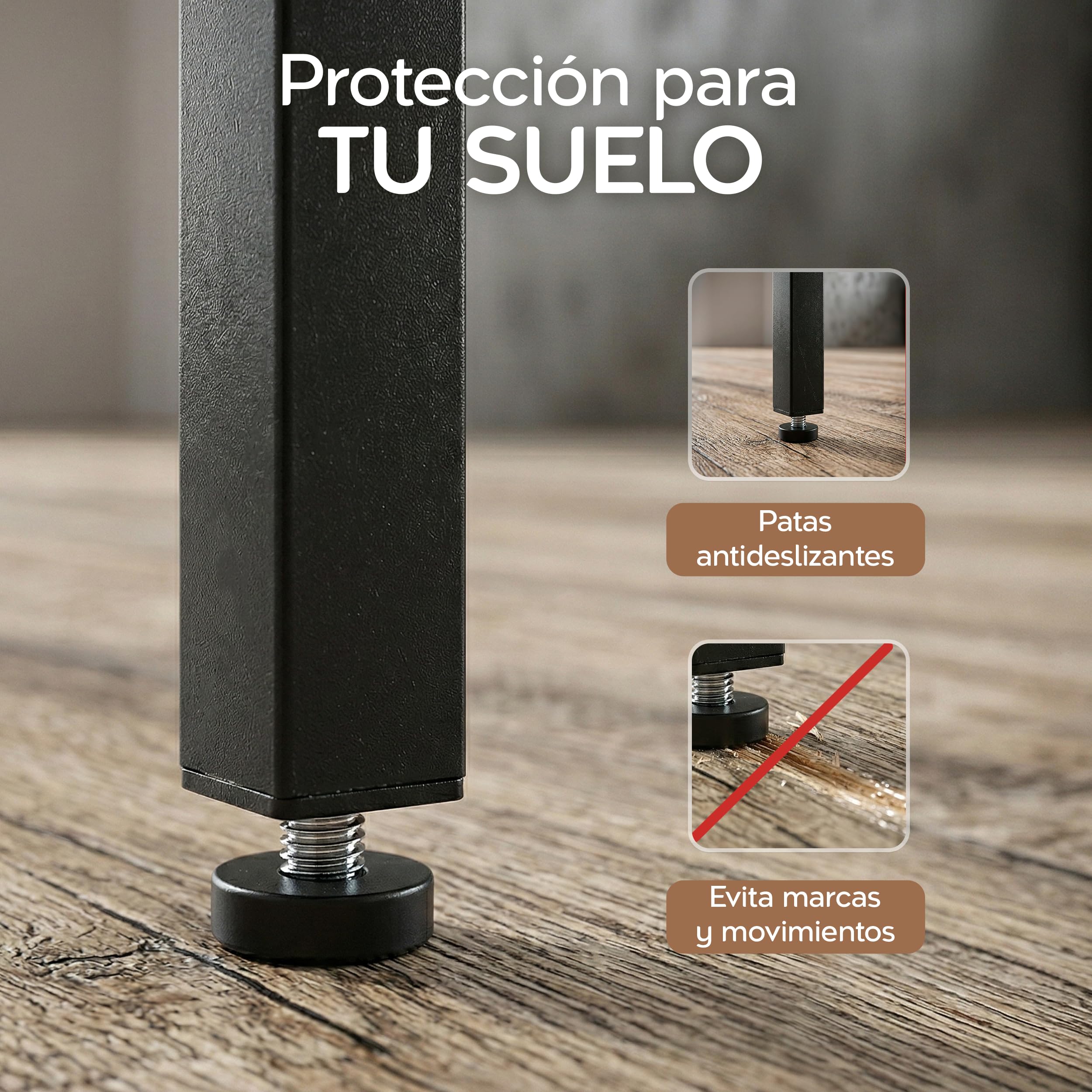 Marctani Juego de Mesa Alta Cocina con Taburetes (Set de 3 Piezas) - Mesa Alta Bar de Estilo Industrial 90 x 60 cm - Estructura de Metal Negra y Madera MDF - Patas Antideslizantes y Antirayones