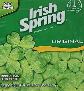 Irish Spring, Fresh & Clean Original Bar Soaps 4 Oz x 20 Bars