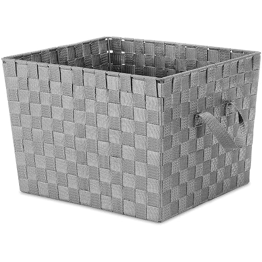 Whitmor INC 13x15x10 Gry Woven Tote, 13 by 15 by 10"