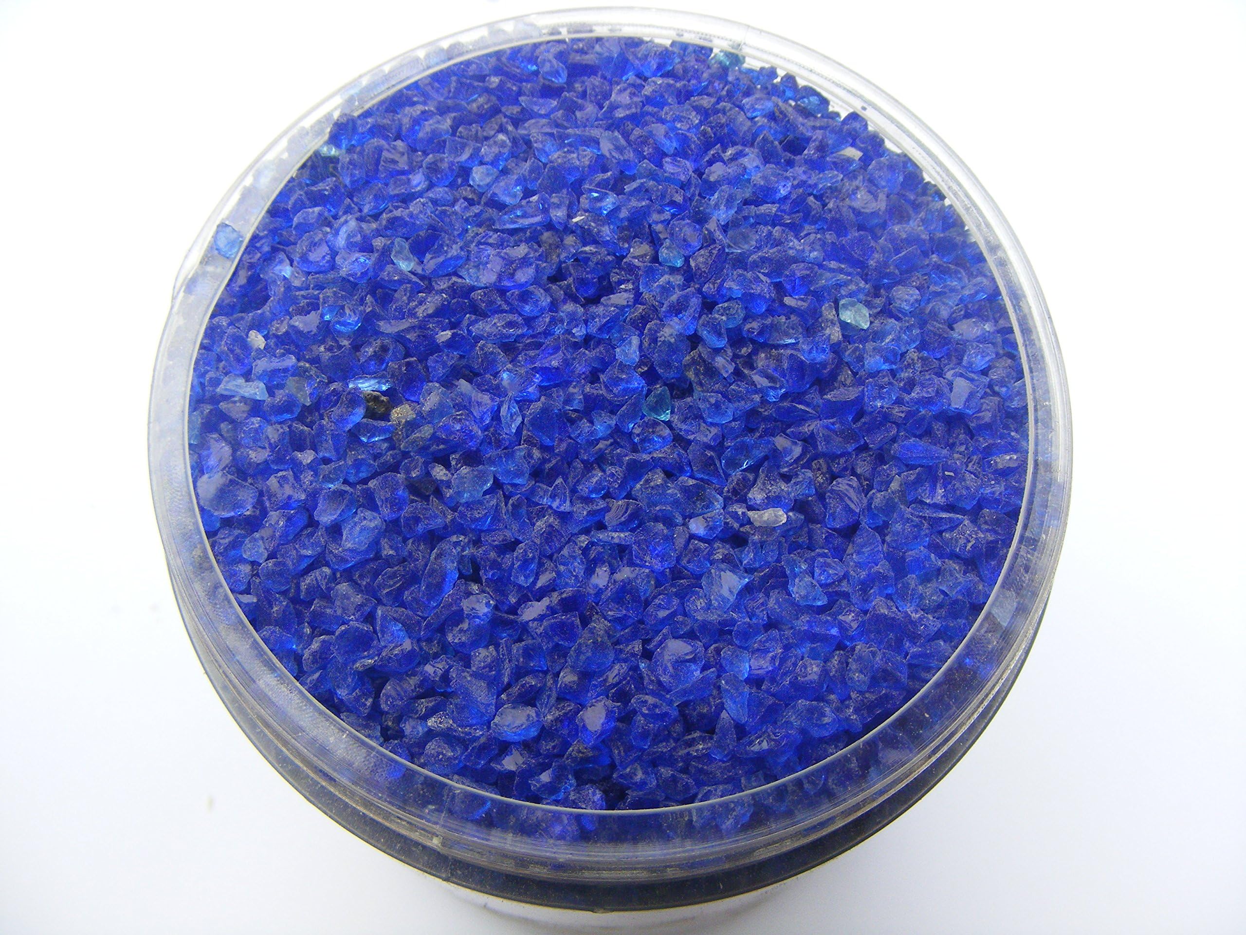 1 KG Azure Blue Glass Chippings 2-3 mm Gravel Stones for Graves Garden Paths Vases Floristry Candles Weddings Hobby Arts and Crafts.