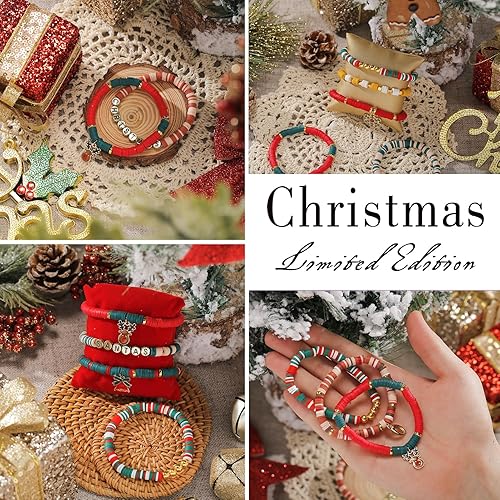 Miniatura 6 de ADIIL Kit de 7200 cuentas de arcilla para hacer pulseras, 10 colores, cuentas Heishi de polímero de 0.236 pulgadas para hacer joyas, kit de pulsera