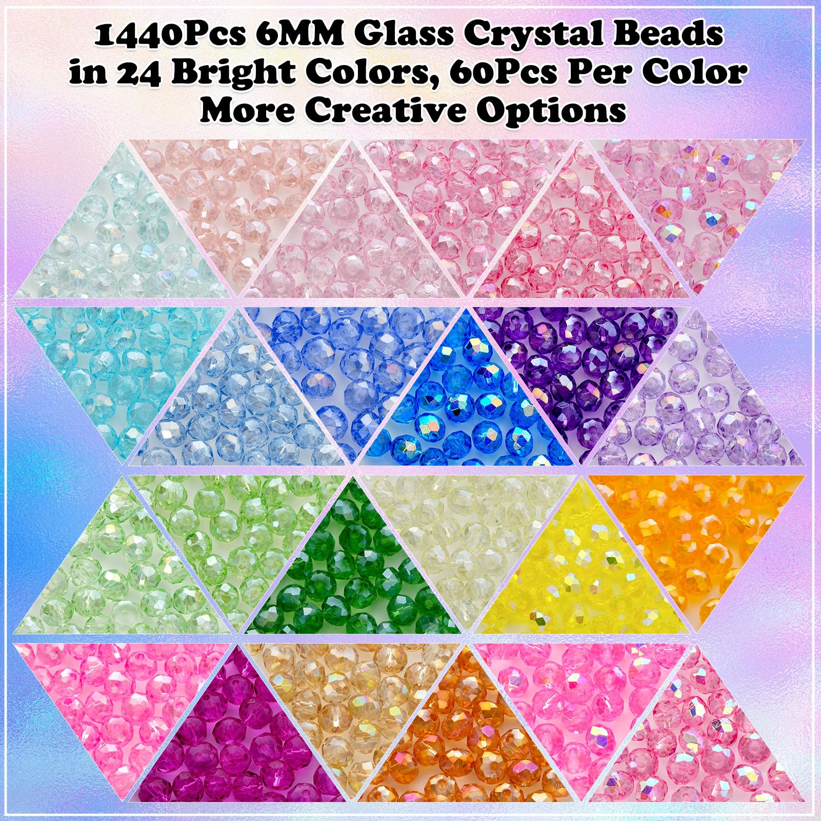 Kit De Cuentas Para Hacer Pulseras, Cuentas De Vidrio Mezcladas De Colores, Conjunto De Joyería DIY