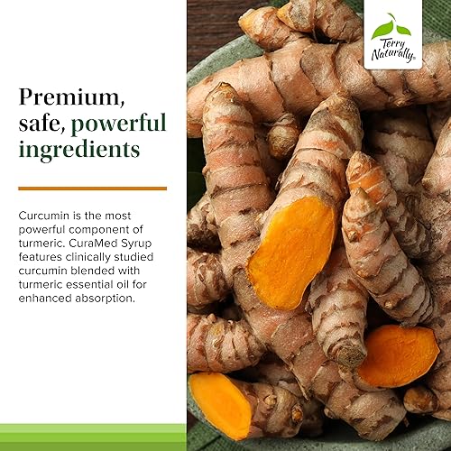 Miniatura 5 de Terry Naturally CuraMed Sirope - Suplemento de apoyo para la salud del cerebro y el sistema inmunológico - Fórmula de absorción de curcumina con