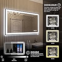 Vista 88 de 88x38 Large Light Bathroom Mirror - Backlit and Front Lighted LED Wall-Mounted Vanity Mirror Modern Rectangle Black Mirror, Dimmable, Anti-Fog