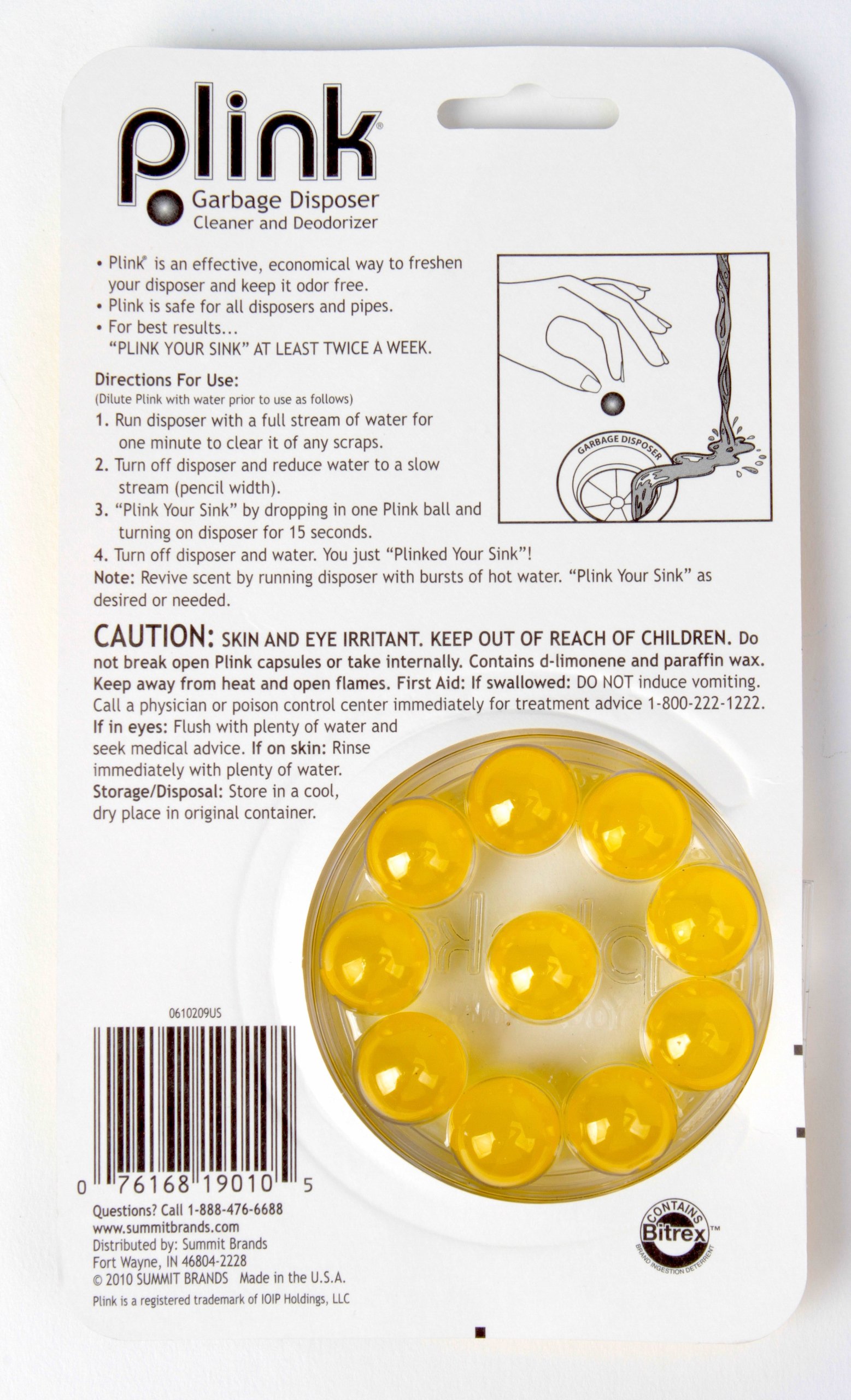 Summit Plink Garbage Fresh Lemon Disposal Cleaner and Deodorizer, 5-Pack